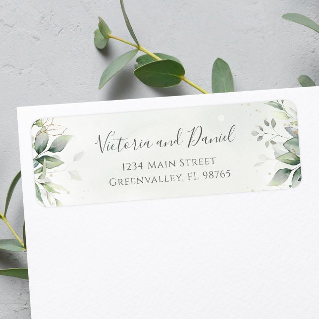 Elegant Eucalyptus Leaves Greenery Return Address (Creator Uploaded)