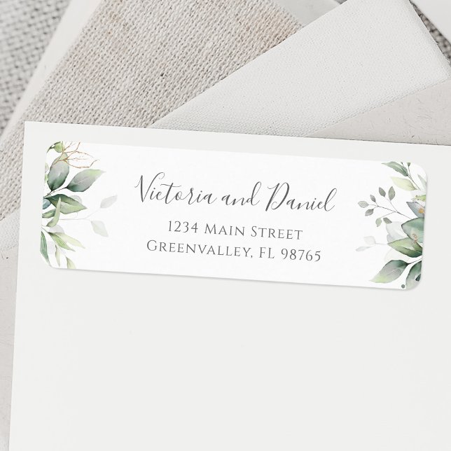 Elegant Eucalyptus Leaves Greenery Return Address (Creator Uploaded)