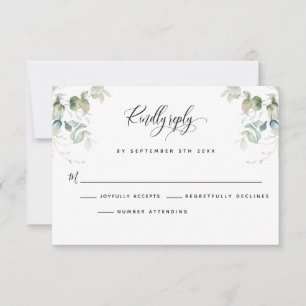 Elegant Eucalyptus Leaves Greenery RSVP Card