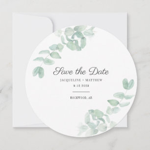 Elegant Eucalyptus Leaves Greenery Save the Date