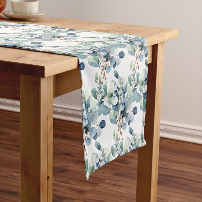 Elegant Eucalyptus Leaves Greenery Table Runner (In Situ)