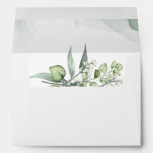Elegant Eucalyptus Leaves Greenery Wedding Envelope