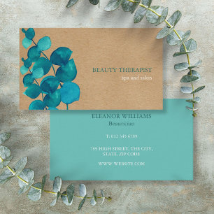 Elegant Eucalyptus Leaves Rustic Kraft Business Card