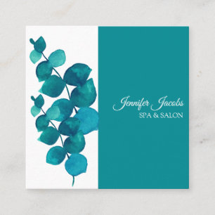 Elegant Eucalyptus Leaves Square Business Card