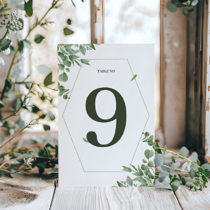 Elegant Eucalyptus Leaves Table Numbers