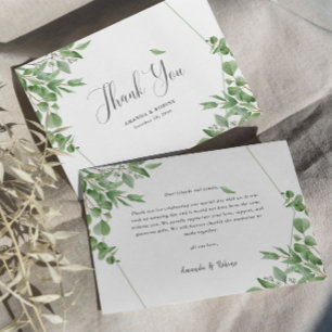 Elegant Eucalyptus Leaves Thank You Card