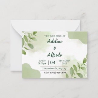Elegant Eucalyptus Leaves Wedding invitation