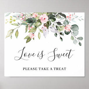 Elegant Eucalyptus Love is Sweet Wedding Sign