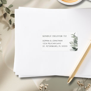 Elegant Eucalyptus Mailing Label for Wedding RSVP