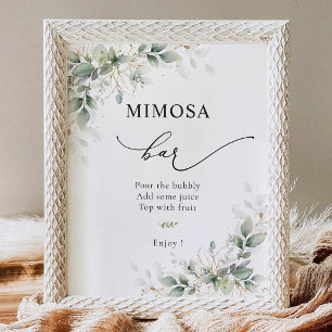  Elegant Eucalyptus Mimosa Bar Sign