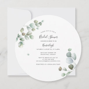 Elegant Eucalyptus Minimalist Bridal Shower Invitation