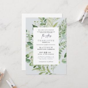 Elegant Eucalyptus Parents Dusty Blue Wedding Inv Invitation