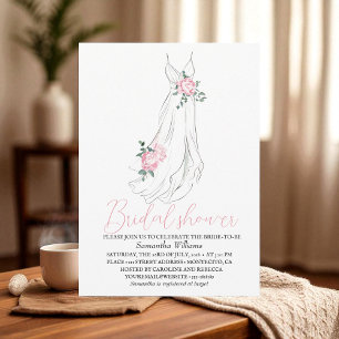 Elegant Eucalyptus Peonies Floral Bridal Shower Invitation