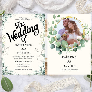 Elegant Eucalyptus Photo Gift Invitation