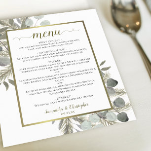 Elegant Eucalyptus & Pine Budget Wedding Menu