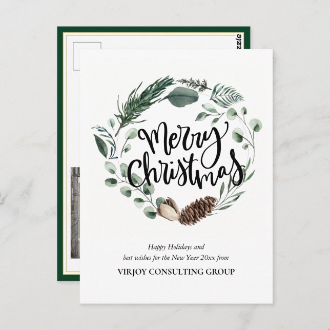 Elegant Eucalyptus Pine Cone Foliage Business Postcard (Front/Back)