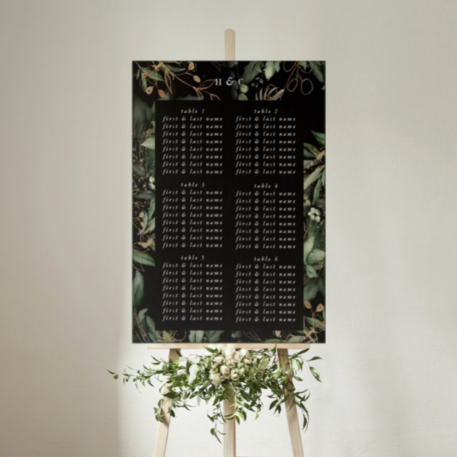 Elegant Eucalyptus Premium Wedding Black Onyx Poster (Creator Uploaded)