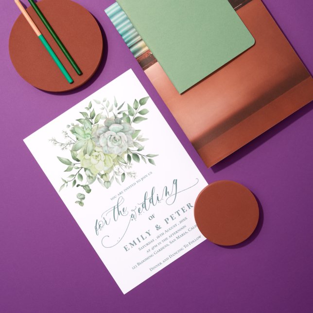 Elegant Eucalyptus Pretty Green Floral Wedding Invitation (Elegant Eucalyptus Pretty Green Floral Wedding Invitation)