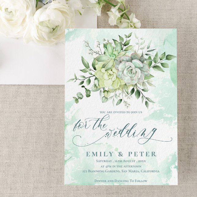 Elegant Eucalyptus Pretty Green Floral Wedding Invitation (Elegant Eucalyptus Pretty Green Floral Wedding Invitation)