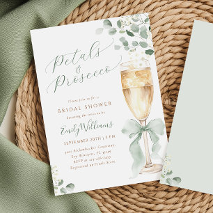 Elegant Eucalyptus Prosecco Bridal Shower Invitation