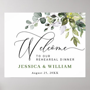 Elegant Eucalyptus REHEARSAL DINNER Welcome Sign