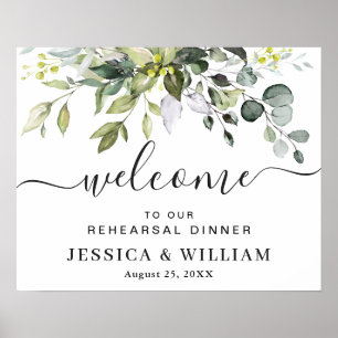 Elegant Eucalyptus REHEARSAL DINNER Welcome Sign