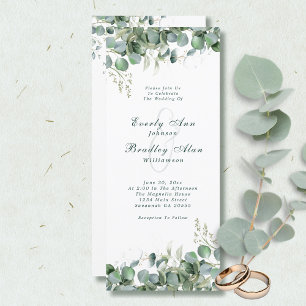 Elegant Eucalyptus Sage Green Botanical Wedding Programme