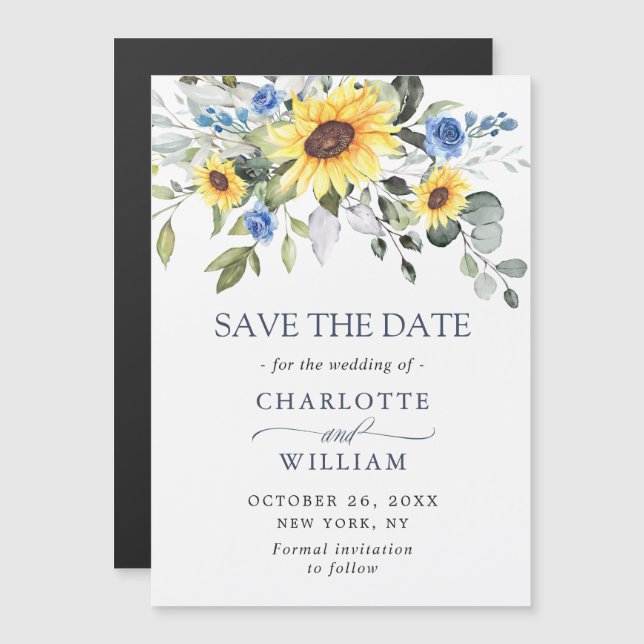 Elegant Eucalyptus Save the Date Magnetic Card (Front/Back)