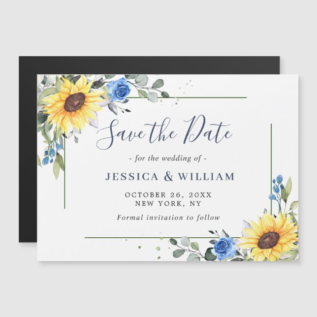 Elegant Eucalyptus Save the Date Magnetic Card (Front/Back)
