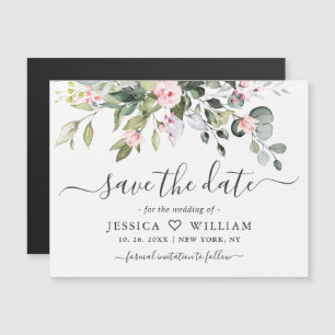 Elegant Eucalyptus Save the Date Magnetic Card