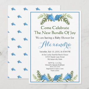 Elegant Eucalyptus Seashell Baby Shower invitation