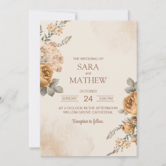 Elegant Eucalyptus Simple Wedding Invitation