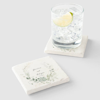 elegant eucalyptus stone coaster