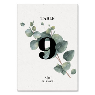 Elegant Eucalyptus Table Number Card