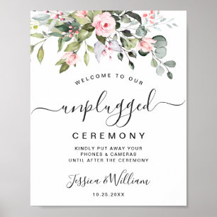 Elegant Eucalyptus Unplugged Wedding Ceremony Poster