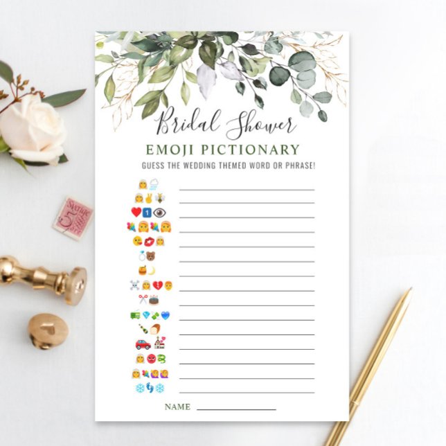 Elegant Eucalyptus Watercolor Bridal Shower Game (Creator Uploaded)