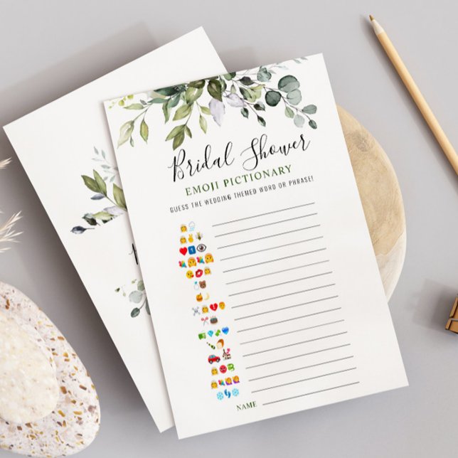 Elegant Eucalyptus Watercolor Bridal Shower Game Invitation (Creator Uploaded)