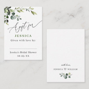 Elegant Eucalyptus Watercolor Display Shower Enclosure Card