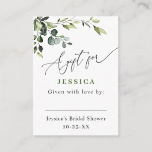 Elegant Eucalyptus Watercolor Display Shower Enclosure Card