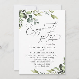 Elegant Eucalyptus Watercolor ENGAGEMENT PARTY Invitation