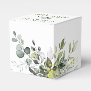 Elegant Eucalyptus Watercolor Greenery Wedding Favour Box