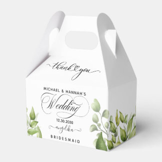 Elegant Eucalyptus Watercolor Greenery Wedding Favour Box