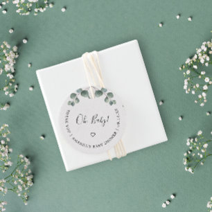 Elegant Eucalyptus Watercolor OH BABY SHOWER Favour Tags