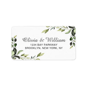 Elegant Eucalyptus Watercolor Return Address Label