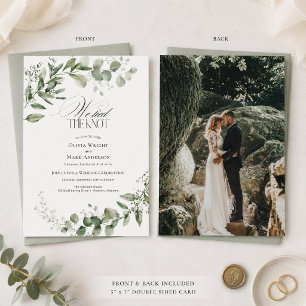 Elegant Eucalyptus We Tied The Knot Wedding  Invitation