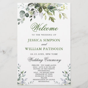 Elegant Eucalyptus Wedding Ceremony Program