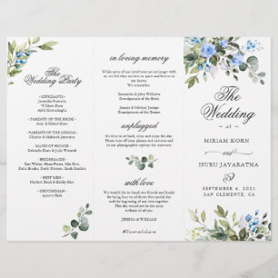 Elegant Eucalyptus Wedding Ceremony Program