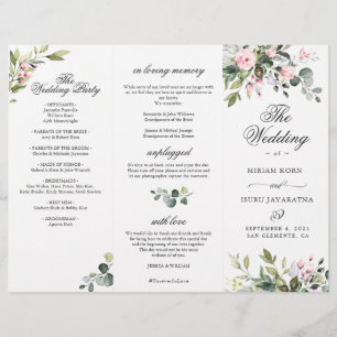 Elegant Eucalyptus Wedding Ceremony Program