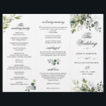 Elegant Eucalyptus Wedding Ceremony Program<br><div class="desc">For further customisation,  please click the "customise further" link and use our design tool to modify this template. If you prefer Thicker papers / Matte Finish,  you may consider to choose the Matte Paper Type. 
 If you need help or matching items,  please contact me.</div>