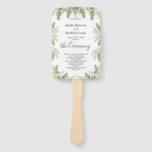 Elegant Eucalyptus Wedding Ceremony Program Hand Fan